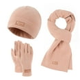 thumbnail image 1 of Prolriy Beanies Hats Men Hat Scarf Glove Set for Women Autumn Winter Warm Cute Wool Hat Scarf Gloves Three Pieces Winter Snow Knit Cap Screen Mittens Scarves Sets Scarf for Women Pink, 1 of 3