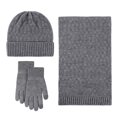 thumbnail image 1 of Prolriy Beanies Hats Men Hat Scarf Glove Set for Women Autumn Winter Warm Cute Wool Hat Scarf Gloves Three Winter Snow Knit Cap Screen Mittens Scarves Sets Scarf for Women Dark Gray, 1 of 5