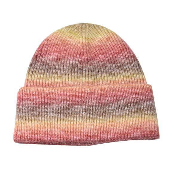 Prolriy Beanies Hats Men Knit Thermal Hat Unisex Brushed Lined Ski Casual Winter Hat Hats for Men Women Orange