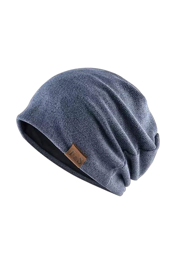Beanies Hats Men Men Womens Autumn and Winter Square Pile Hat Lattice Pile of Hats Retro Warm Fashion Hat Hats for Men Blue