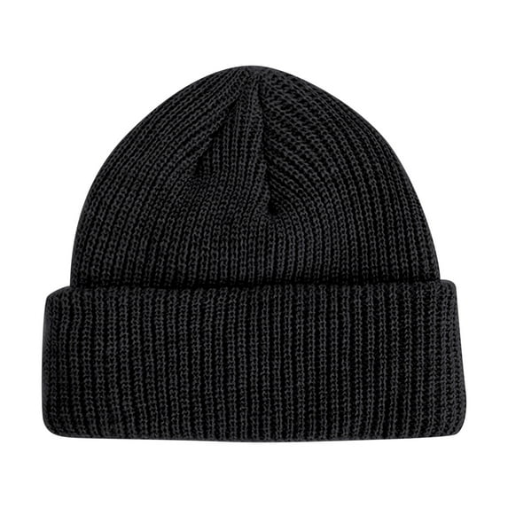 Prolriy Beanies Hats Men, Men's and Women's Hats Solid Color Cute Chunky Caps Knitted Super Soft Stretchable Warm Winter Hat, Hats for Men Black One Size