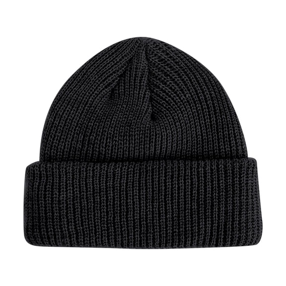 Prolriy Beanies Hats Men, Men's and Women's Hats Solid Color Cute Chunky Caps Knitted Super Soft Stretchable Warm Winter Hat, Hats for Men Black One Size