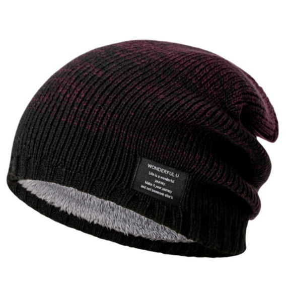 Prolriy Beanies Hats Men, Men's and Women's Woolen Knitted Hats with Thick Winter Warm Head Circumference Hats for Men Red One Size