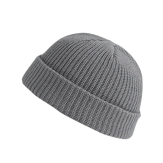 Prolriy Beanies Hats Men Unisex Fashion Warm Winter Casual Knitted Hat Solid Color All- Hat Wool Beanie Winter Hats for Women Grey