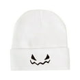 thumbnail image 1 of Prolriy Beanies Hats Men Unisex Knitted Hat Halloween Pumpkin Embroidery Funny Wool Pullover Hat Hats for Men Women White, 1 of 2