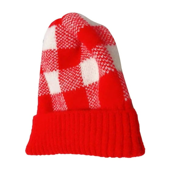 Prolriy Beanies Hats Men Winter Brush Lined Soft Warm Knit Cap Ski Sock Cuff Cap Hats for Men Watermelon Red One Size