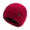 thumbnail image 1 of Prolriy Beanies Hats Men Winter Woolen Hat Womens Loose Woolen Hat Oversized Knitted Warm Winter Hat Suitable for Cold Weather One Size Hats for Men Red, 1 of 2