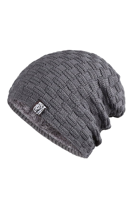 Beanies Hats Men Women's Foldable Handmade Ear Warm Wool Cap Cotton Hat Knitted Hat Windproof Cold Sweat Hat Wool Beanie Winter Hats for Women Grey