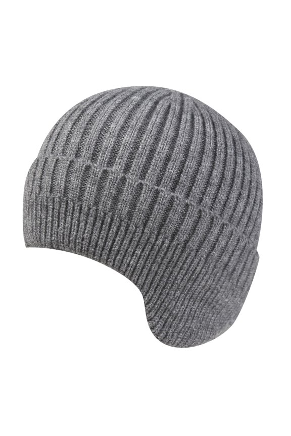 Beanies Hats Men Women's Foldable Handmade Ear Warm Wool Cap Cotton Hat Knitted Hat Windproof Cold Sweat Hat Wool Beanie Winter Hats for Women Grey