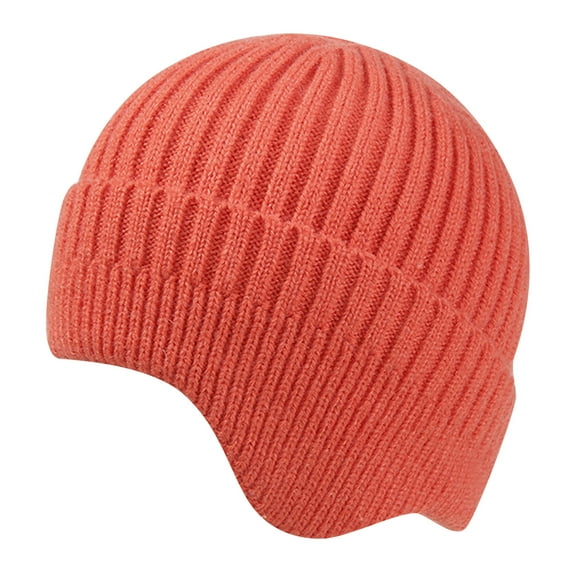 Prolriy Beanies Hats Men Women's Foldable Handmade Ear Warm Wool Cap Cotton Hat Knitted Hat Windproof Cold Sweat Hat Wool Beanie Winter Hats for Women A