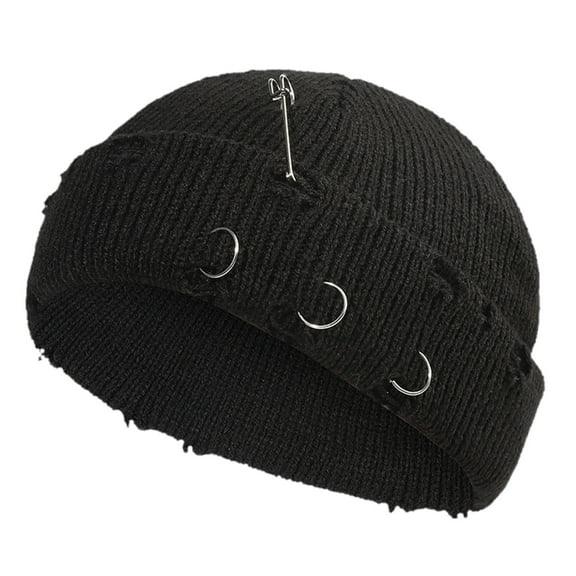 Prolriy Beanies Womens Hats Men and Women Outdoor Solid Color Hole Knitted Cotton Hat Running Sports Warm Knitted Hat Winter Hats for Women B