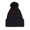 thumbnail image 1 of Prolriy Beanies Womens Hats Women's Autumn Winter Solid Color Thickened Warm Dough Thick Thread Knitting Hat with Wool Winter Hats for Women Black, 1 of 3