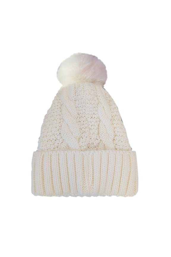 Beanies Womens Hats Women's Autumn Winter Solid Color Thickened Warm Dough Thick Thread Knitting Hat with Wool Winter Hats for Women White