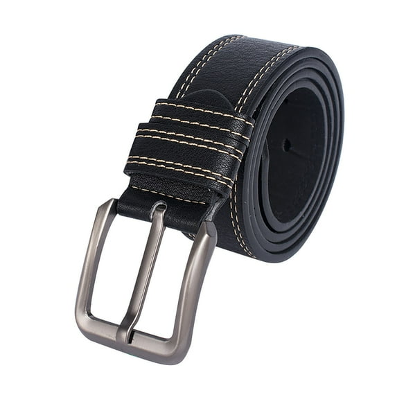Prolriy Belt Men, Men's Imitation Leather Belt Needle Buckle Casual and Versatile Belt Youth Belt Mens Belt Black