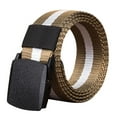 Prolriy Belt Men, Mens Buckle Long Canvas Nylon Waist Belt Metal Check