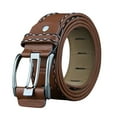 thumbnail image 1 of Prolriy Belt Men Strap Smooth Leather Mens Belt Girdle Leisure Buckle Fashion Waistband Belt Mens Belt Brown One Size, 1 of 1