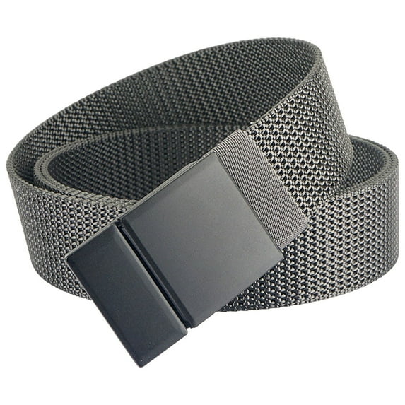 Prolriy Belt Men Three Generations of Metal Plate Buckle Casual Men's Belt Nylon Belt Mens Belt Grey1