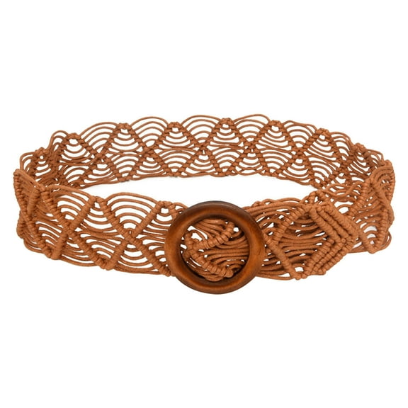 Prolriy Belts for Women Belt Woven Elastic Stretch Wide Waist Belts for Dresses with Buckle Womens Belt Khaki