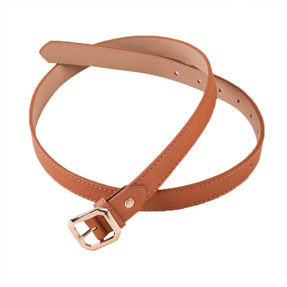 Prolriy Belts for Women Fashion New Women Leather Girdle Buckle Belt Pure Color Waistband Belt Womens Belt Brown