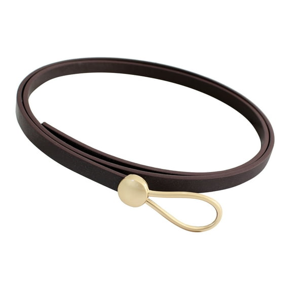 Prolriy Belts for Women Fashion Versatile Knotted Metal Buckle Solid Color Thin Belt Womens Belt