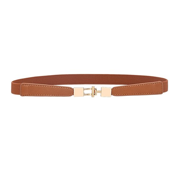 Prolriy Belts for Women Fashion Women Ladies Retro Leather Waist Belt Body Belt Simple Elastic Belt Womens Belt Brown 65*1*2