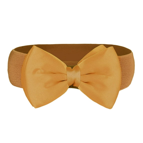 Prolriy Belts for Women Ladies Elastic Stretch Chiffon Bow Belt Accessories Versatile Decorative Skirts Cloth Waistbands Womens Belt Brown 62
