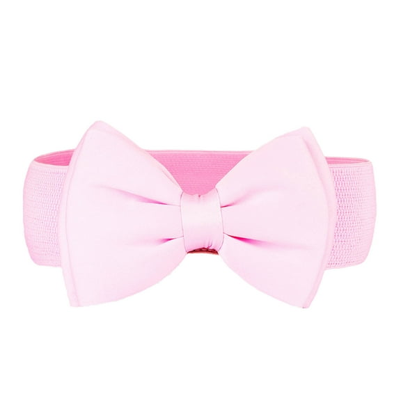 Prolriy Belts for Women Ladies Elastic Stretch Chiffon Bow Belt Accessories Versatile Decorative Skirts Cloth Waistbands Womens Belt Pink 85