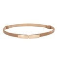 thumbnail image 1 of Prolriy Belts for Women, Women Leather Belt Ladies Slim Belt Metal Buckle Thin Elastic Fashion Dress Belt Womens Belt Beige One Size, 1 of 6