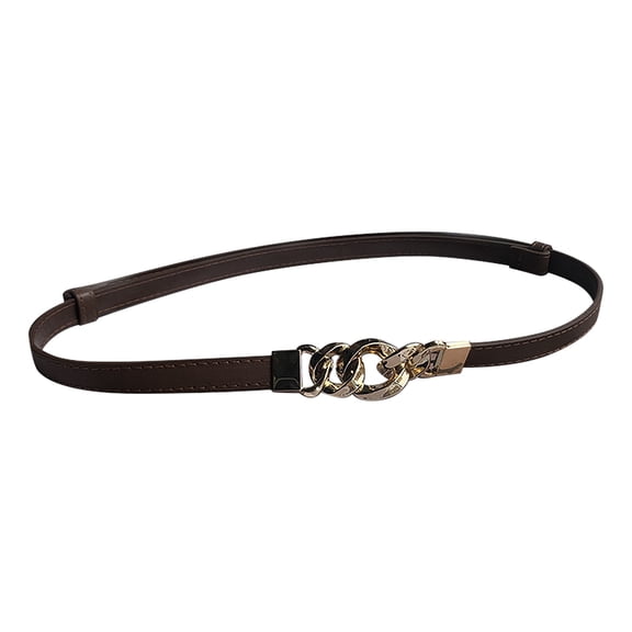 Prolriy Belts for Women, Women's Fashion Versatile Solid High End Decorative Belt Womens Belt Coffee