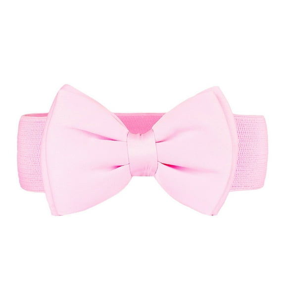 Prolriy Belts for Women, Womens Stretch Belt Bow Belt Stretch Ladies Dress Bow Belt Womens Belt Pink M