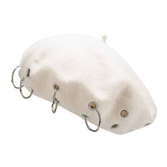 Prolriy Flat Cap Beret Hats for Women Fashion Women's Solid Ring Vintage Painter Hat Beret Hat Cap Womens Hats White
