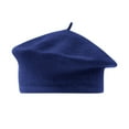 thumbnail image 1 of Prolriy Beret Hats for Women Ladies Solid Color Imitation Wool Beret Bud Hat Painter Hat Boinas Para Mujer Navy, 1 of 3