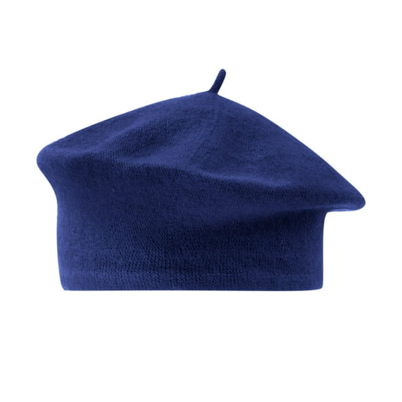Prolriy Beret Hats for Women Ladies Solid Color Imitation Wool Beret Bud Hat Painter Hat Boinas Para Mujer Navy