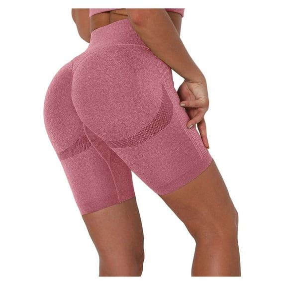 Prolriy Biker Shorts Women High-Waist Running Pants Women's Fitness Yoga Sports Hip-Lifting Yoga Pants Womens Shorts Gym Workout Shorts for Women Wine M