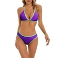 thumbnail image 1 of Prolriy Bikini Sets for Women, Women's Fashion Color Block Bikini Swimsuit Set with Padded Pads Womens Swimsuits Purple M, 1 of 4