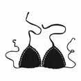thumbnail image 1 of Prolriy Bikini Tops for Women, Women's Summer Solid Color Hand Crochet Swimsuit Euramerican Swimsuit Bikini Top Bras for Women, Womens Bras Black M, 1 of 3
