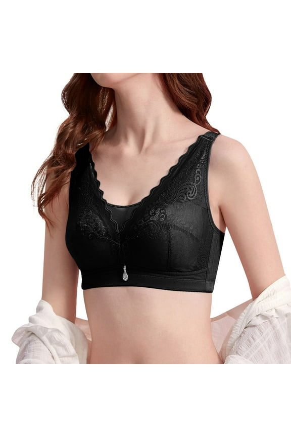 Bras for Women Underwear for Women Push Up Adjustable Bra Tube Top Sagging Breast No Wire Full Cup Lift Underwear Bralettes for Women Black 34E