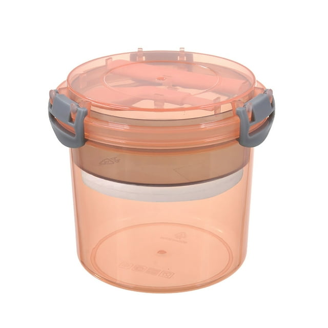 Prolriy Breakfast Cup Clearance Portable Reusable Parfait Cups with Lids Yogurt Cup with Topping Cereal Or Oatmeal Container Leak Proof Breakfast on the Cups 20OZ for Meal Pre Protion Control Orange