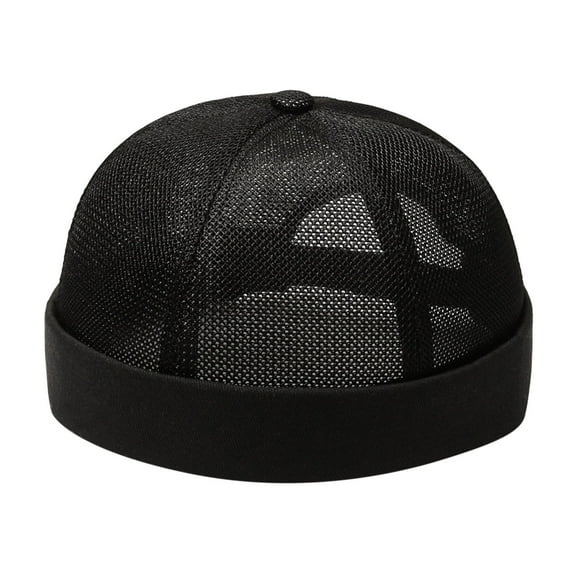 Prolriy Brimless Caps Hats for Men Solid Cap Mesh Quick Drying Adjustable Breathable Sport Outdoor Hip Hop Cap Mens Hats Black One Size