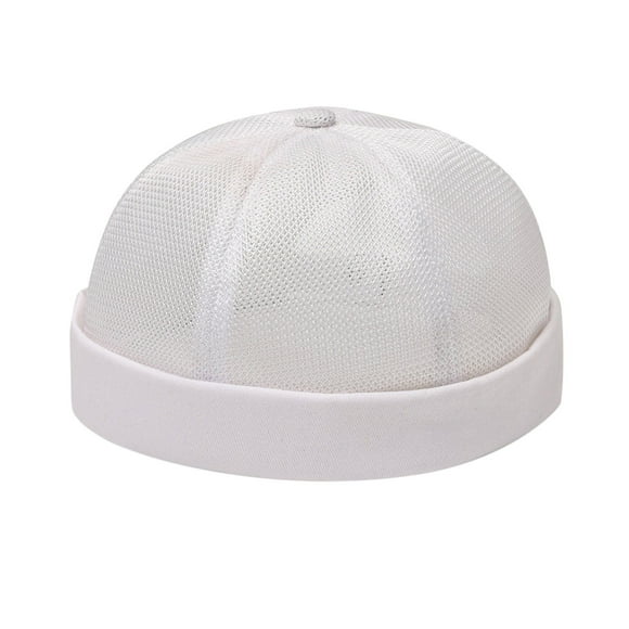 Prolriy Brimless Caps Hats for Men Solid Cap Mesh Quick Drying Adjustable Breathable Sport Outdoor Hip Hop Cap Mens Hats White One Size