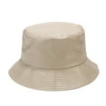 thumbnail image 1 of Prolriy Bucket Hat Light Plate PU Leather Fisherman Hat Women's Pure Color Simple Basin Hat Outdoor Versatile Sunshade Hat Hats for Women Khaki, 1 of 3