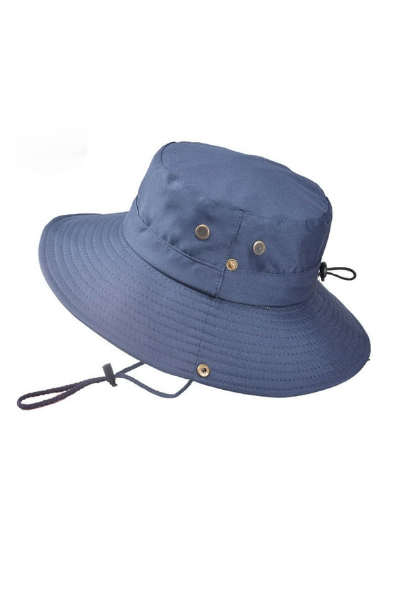 Bucket Hat Men's Bucket Hat Outdoor Breathable Sun Bonnet Drawstring Fisherman Hat Hats for Men Blue 56-58Cm