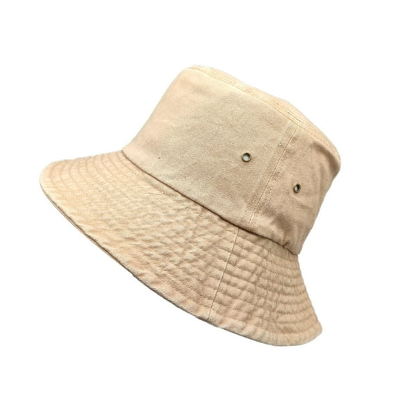 Prolriy Bucket Hat Unisex Washed Old Shade Solid Color Breathable Hole Hollow Denim Fisherman Hat Hats for Men Women Khaki