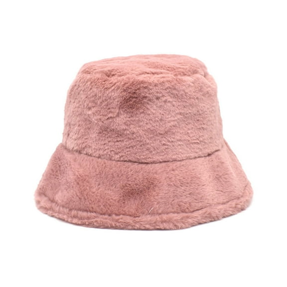 Prolriy Bucket Hats for Woman, Womens Solid Color Winter Thermal Windproof Bucket Fisherman Hat for Women for Girls Bucket Hat Pink M