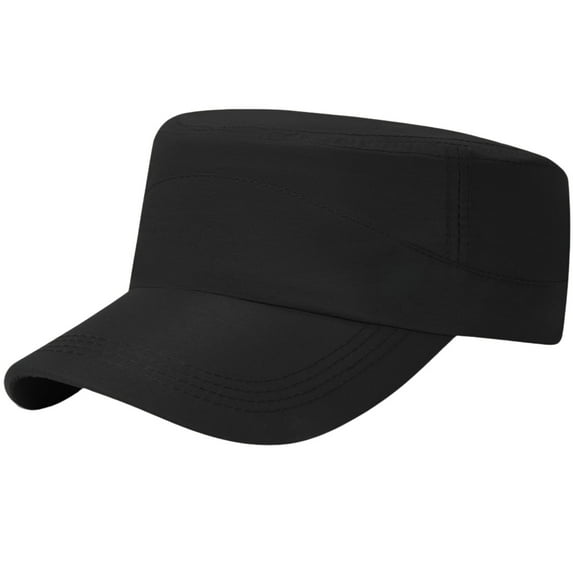 Prolriy Cadet Army Cap Military Hats for Men Women Unisex Adjustable Flat Top Baseball Cap Mens Hats Black