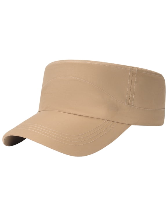 Cadet Army Cap Military Hats for Men Women Unisex Adjustable Flat Top Baseball Cap Mens Hats Khaki