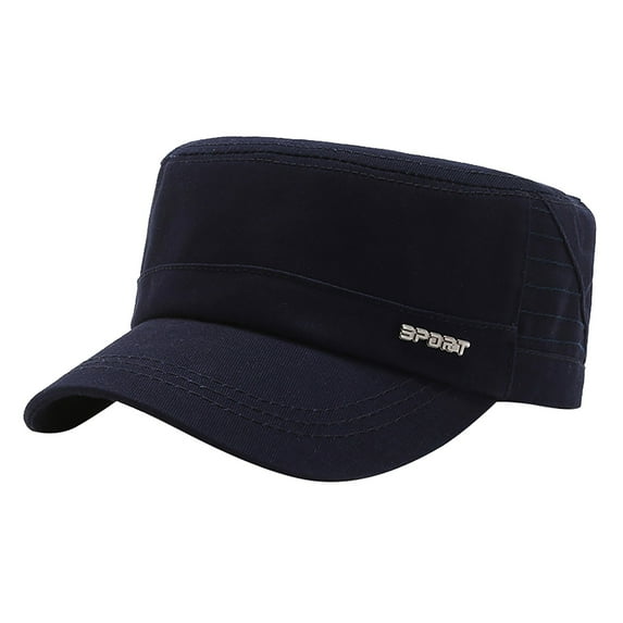 Prolriy Cadet Hats for Men Cheers.Us Men Cotton Cap Cadet Hat Trucker Dad Hat Flat Top Adjustable Classic Baseball Cap Mens Hats Navy