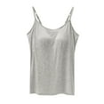 thumbnail image 1 of Prolriy Camisole Tops for Women, Women with Chest Pads Five Fingers Without Bra Cups One Sports Camisole Womens Tops Grey XXXL, 1 of 7
