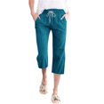 thumbnail image 1 of Prolriy Capri Pants for Women, Women High Waisted Wide Leg Pants Fashion Drawstring Elastic Trousers Comfy Straight Leg Long Pants with Pockets Women's Pants Sky Blue M, 1 of 5