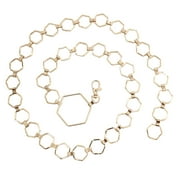 PROLRIY Chain Belts for Women Hook Adjustment Waist Metal String Decorative Dress Waist Small Fragrance Thin Belt Sweet Chain Womens Belt Gold